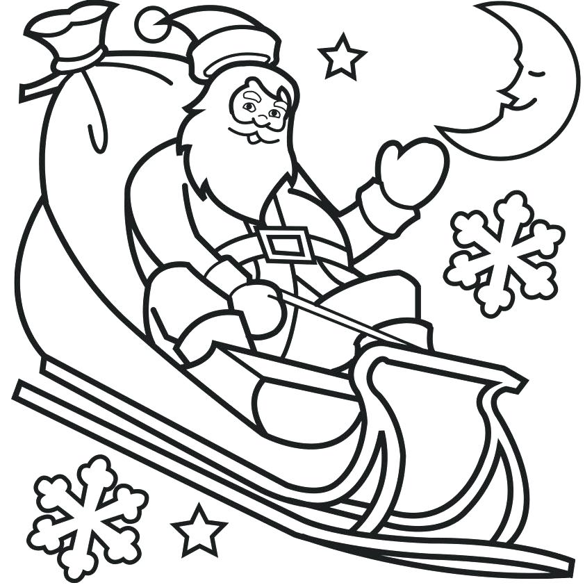 Coloring Pages Of Santa And His Sleigh at Free