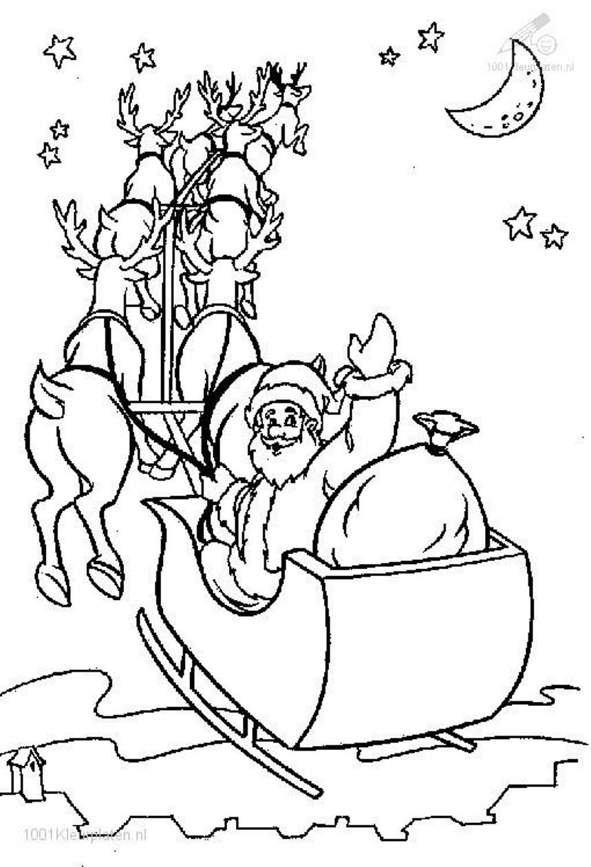 Coloring Pages Of Santa And His Sleigh at GetColorings.com | Free