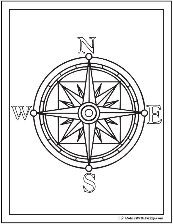 Compass Coloring Page at GetColorings.com | Free printable ...