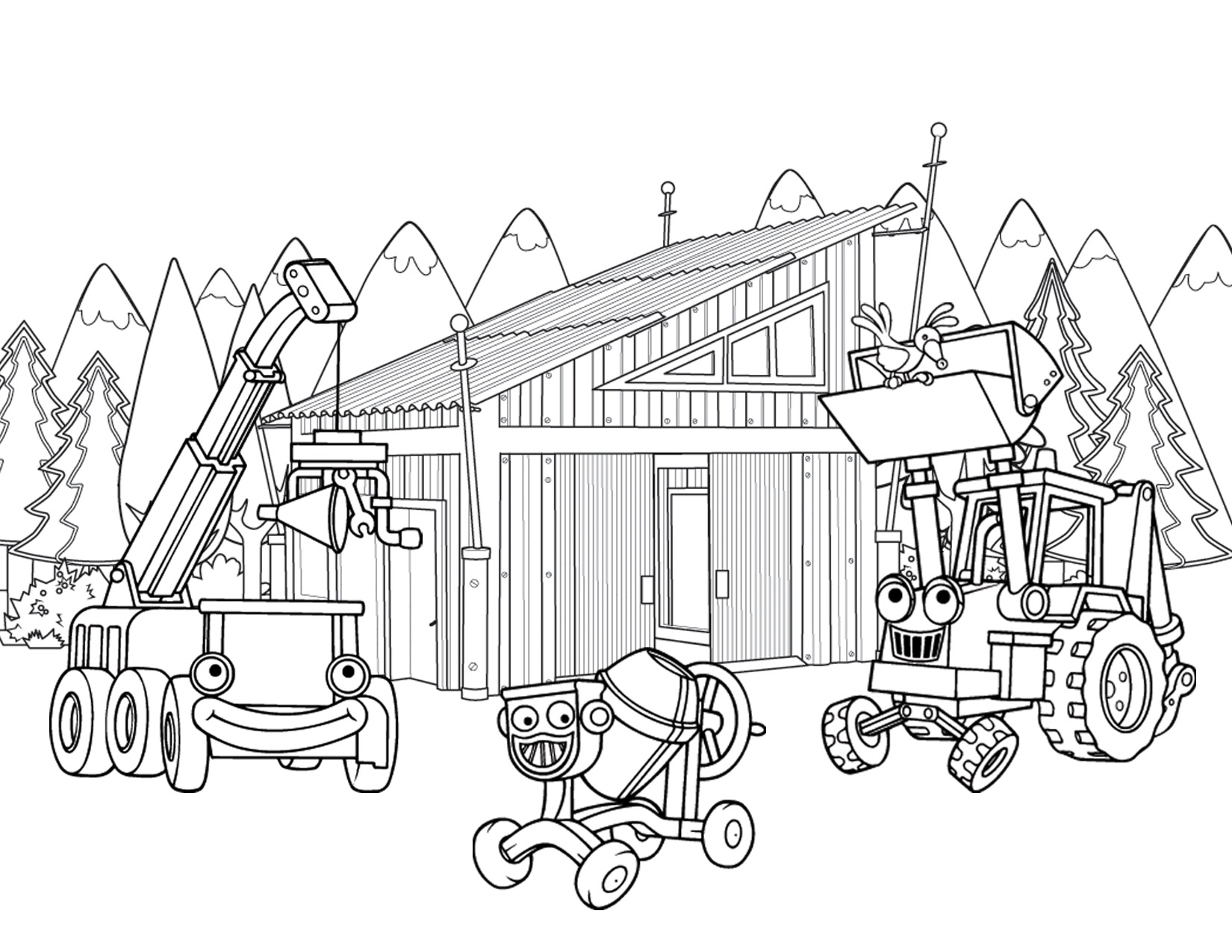 Construction Crane Coloring Page at Free printable