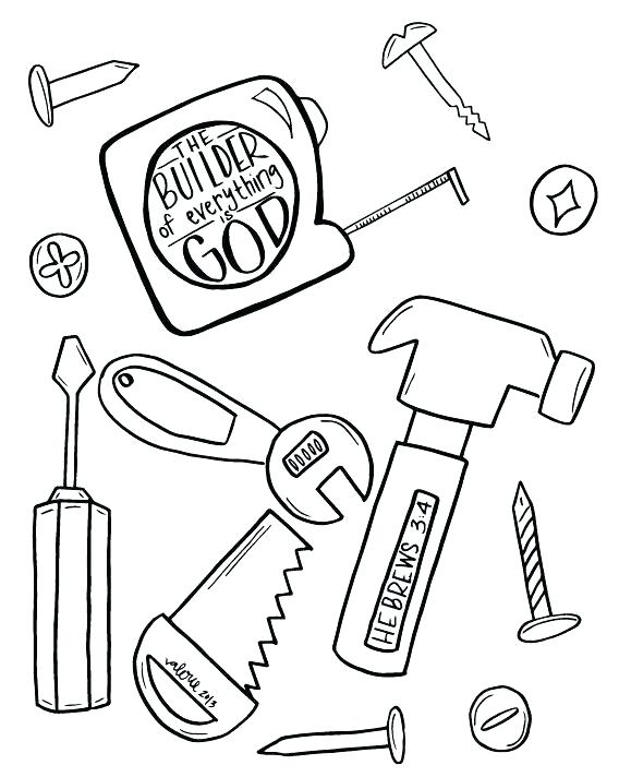 Construction Tools Coloring Pages at Free printable