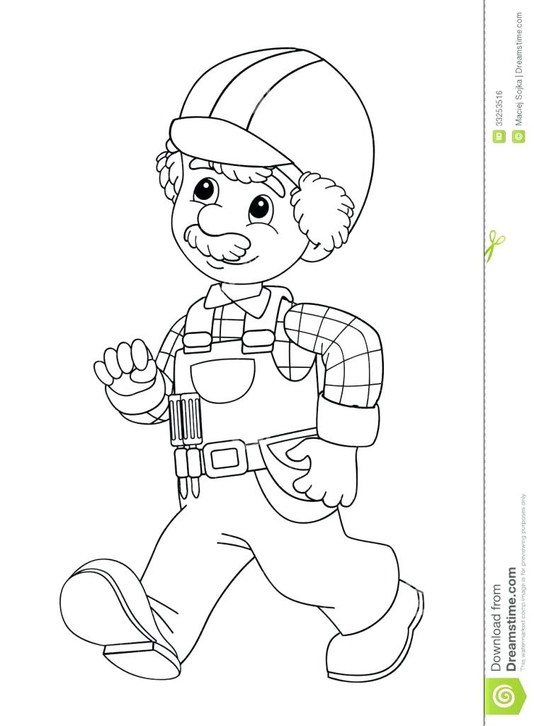 Worker Coloring Page Coloring Pages