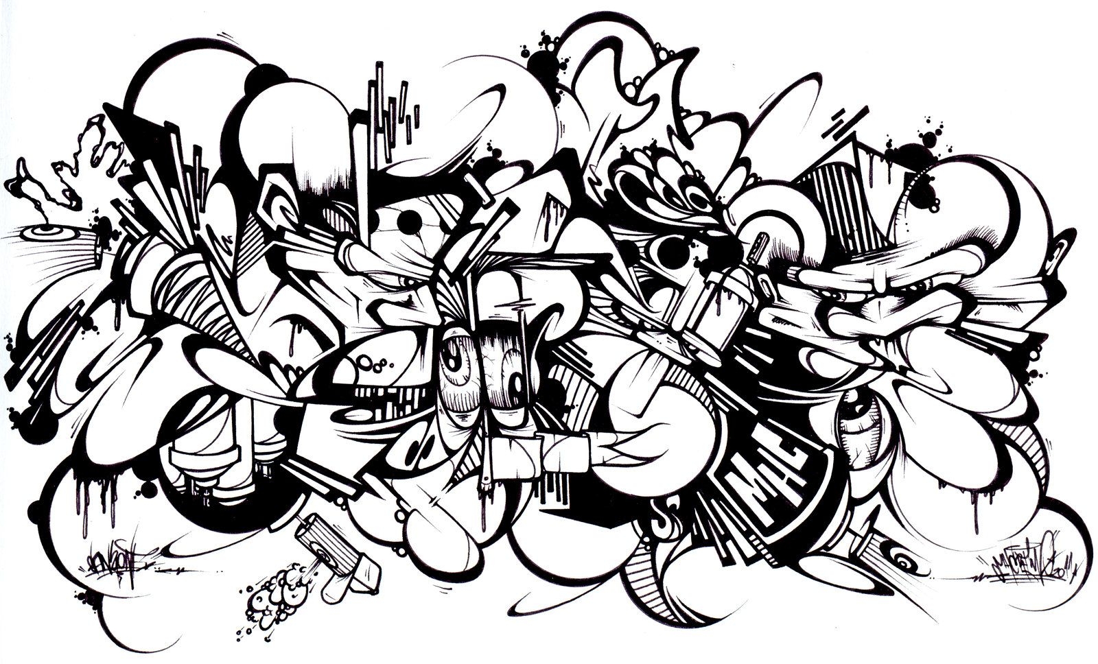 graffiti-number-4-coloring-page-coloring-pages