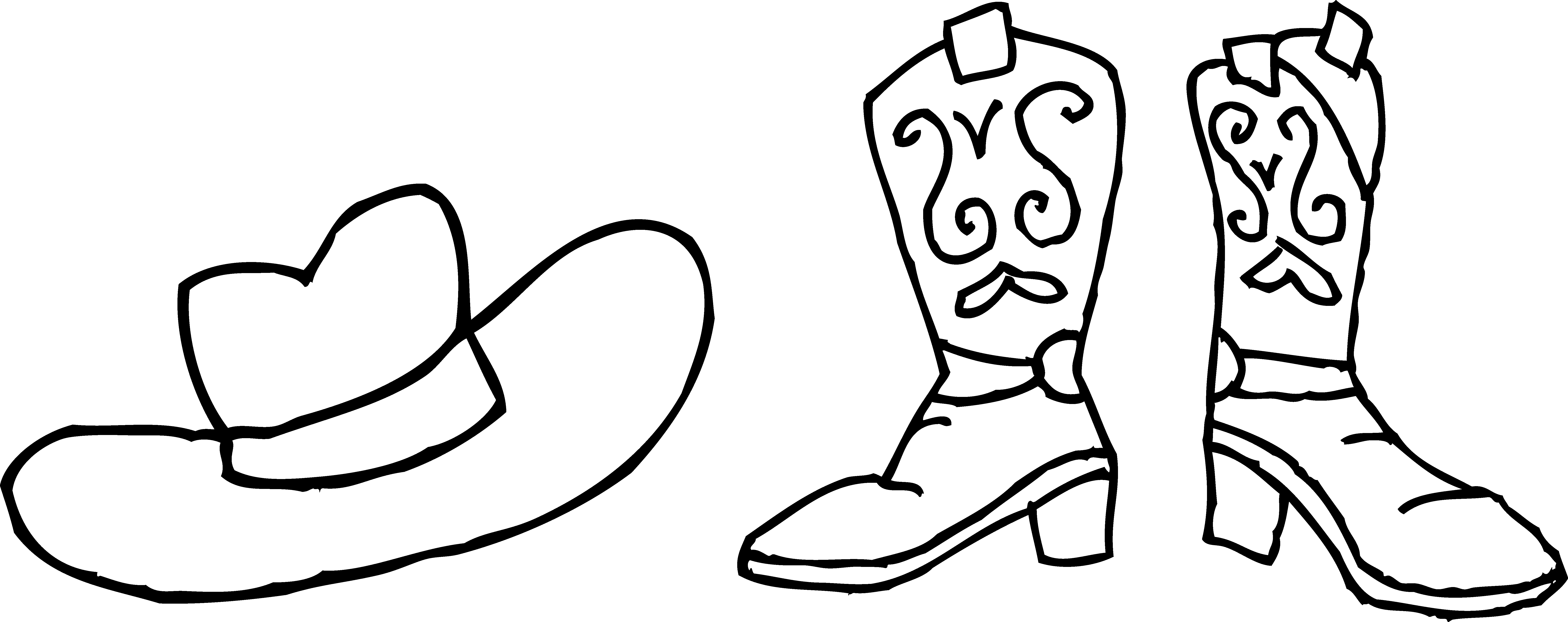 57 Cute Cowboy Boot Coloring Page for Kids
