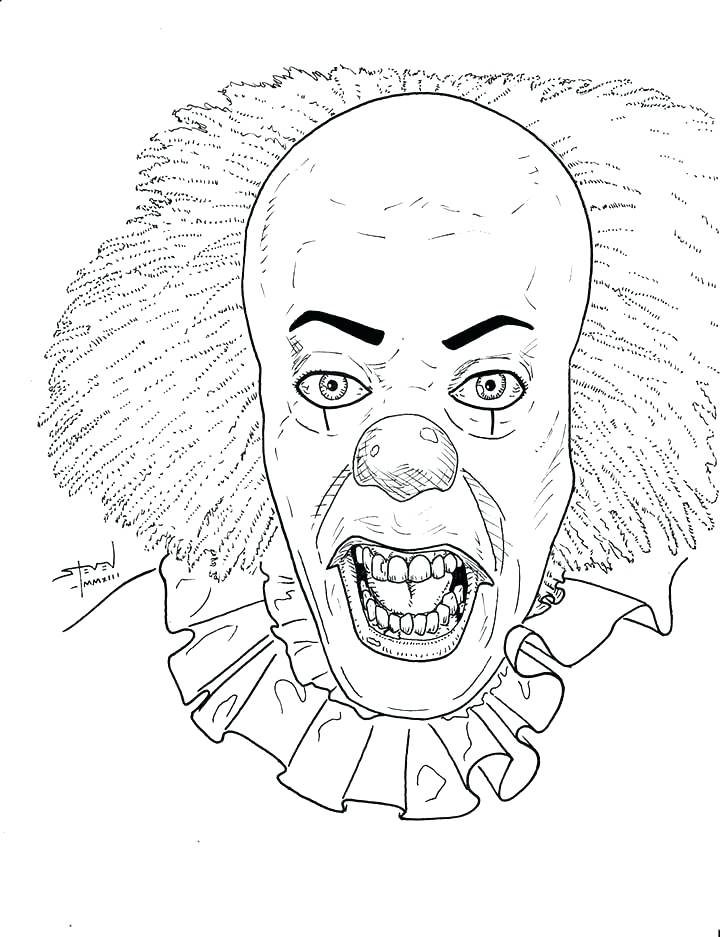Creepy Clown Coloring Pages at Free printable
