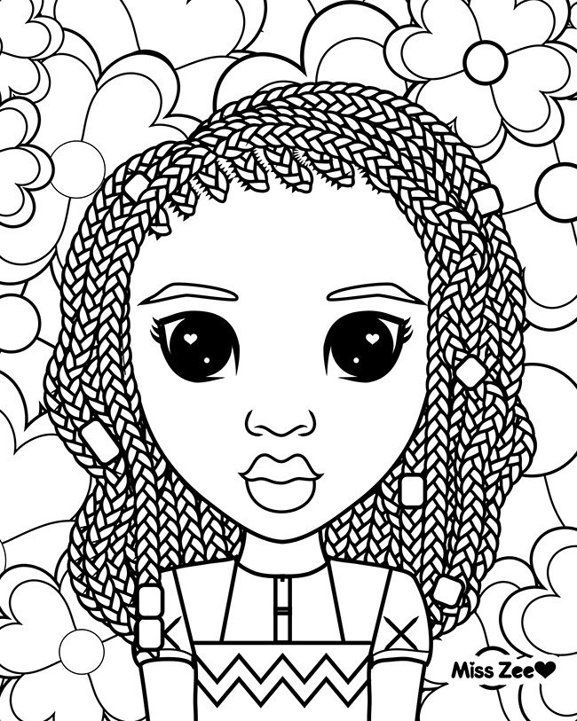 Curly Hair Coloring Pages at Free printable