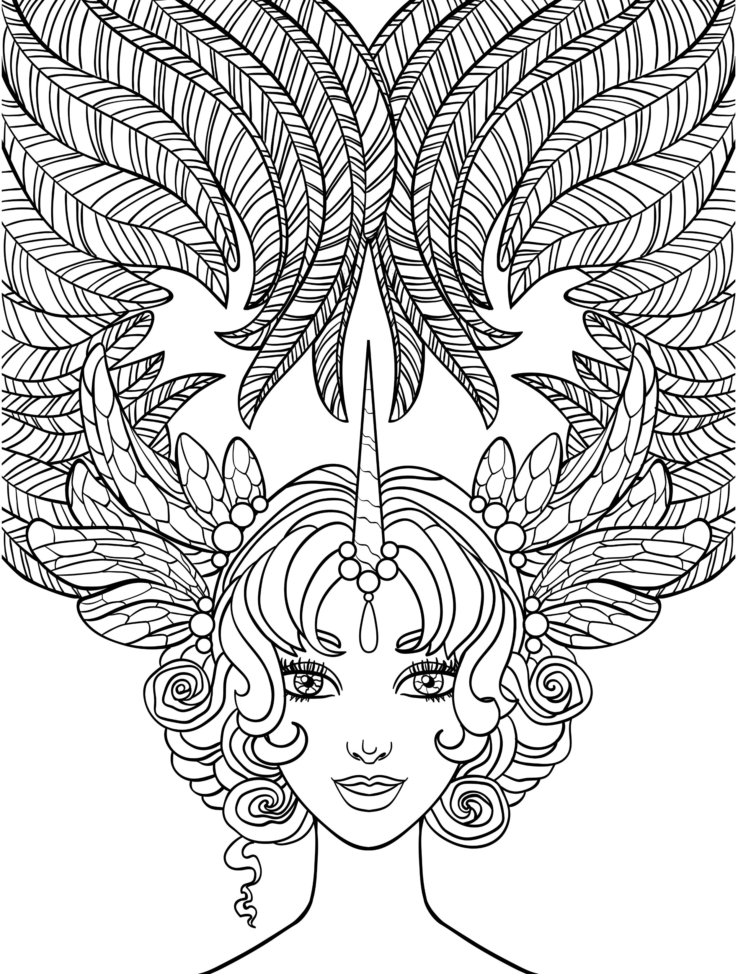 Curly Hair Coloring Pages at Free printable