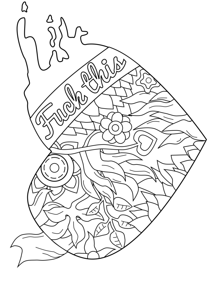 750x971 Swear Word Coloring Page