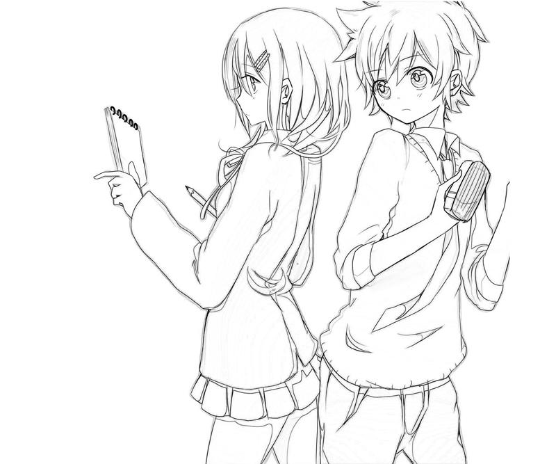 Cute Anime Couple Coloring Pages at GetColorings.com | Free printable