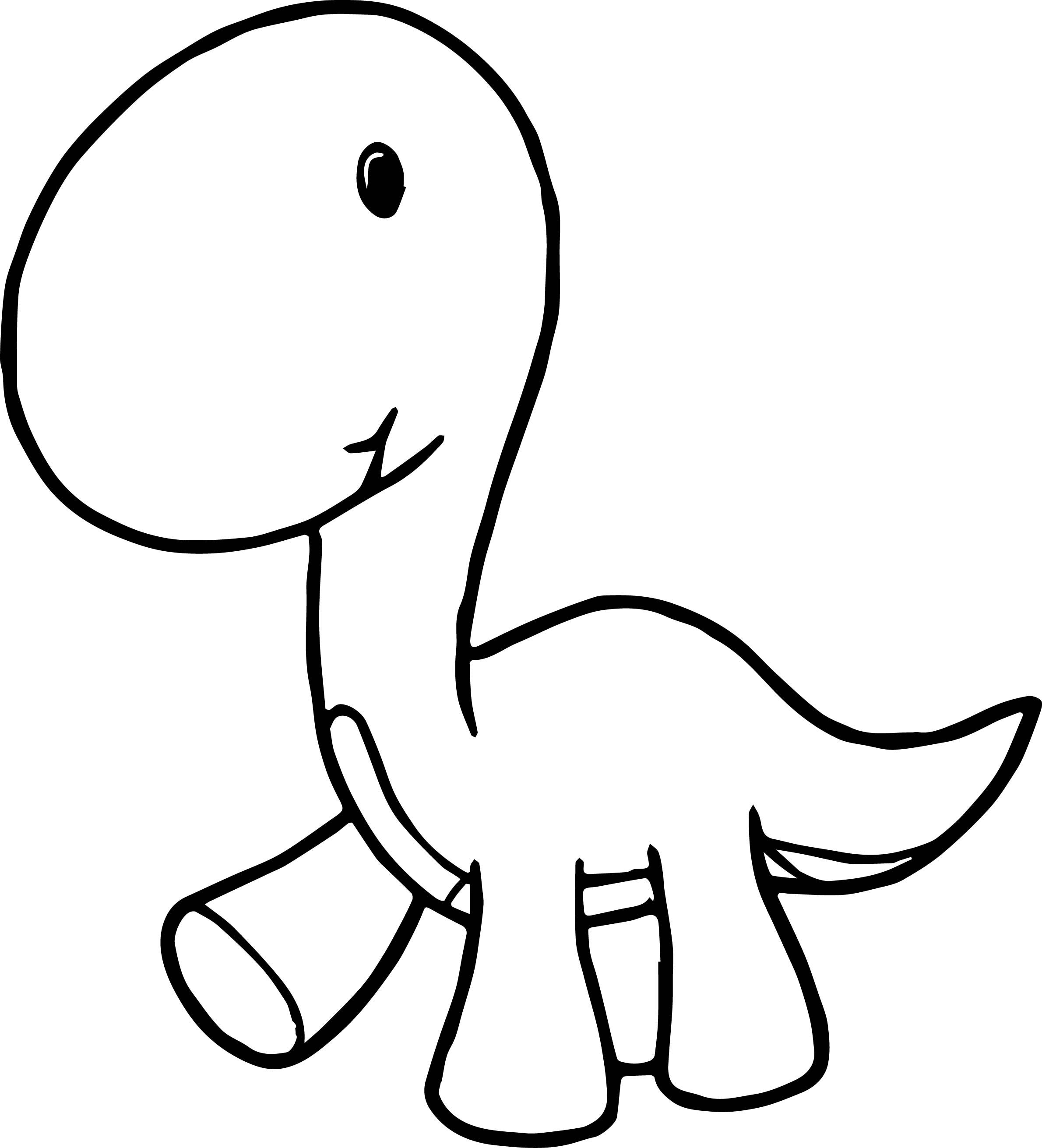 32 Easy Cute Dinosaur Coloring Pages Background COLORIST