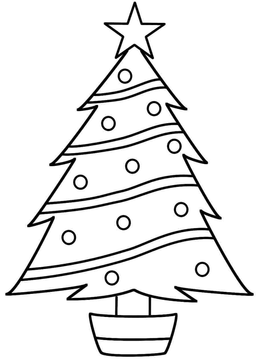 199 Cute Free Printable Christmas Tree Coloring Page with Printable