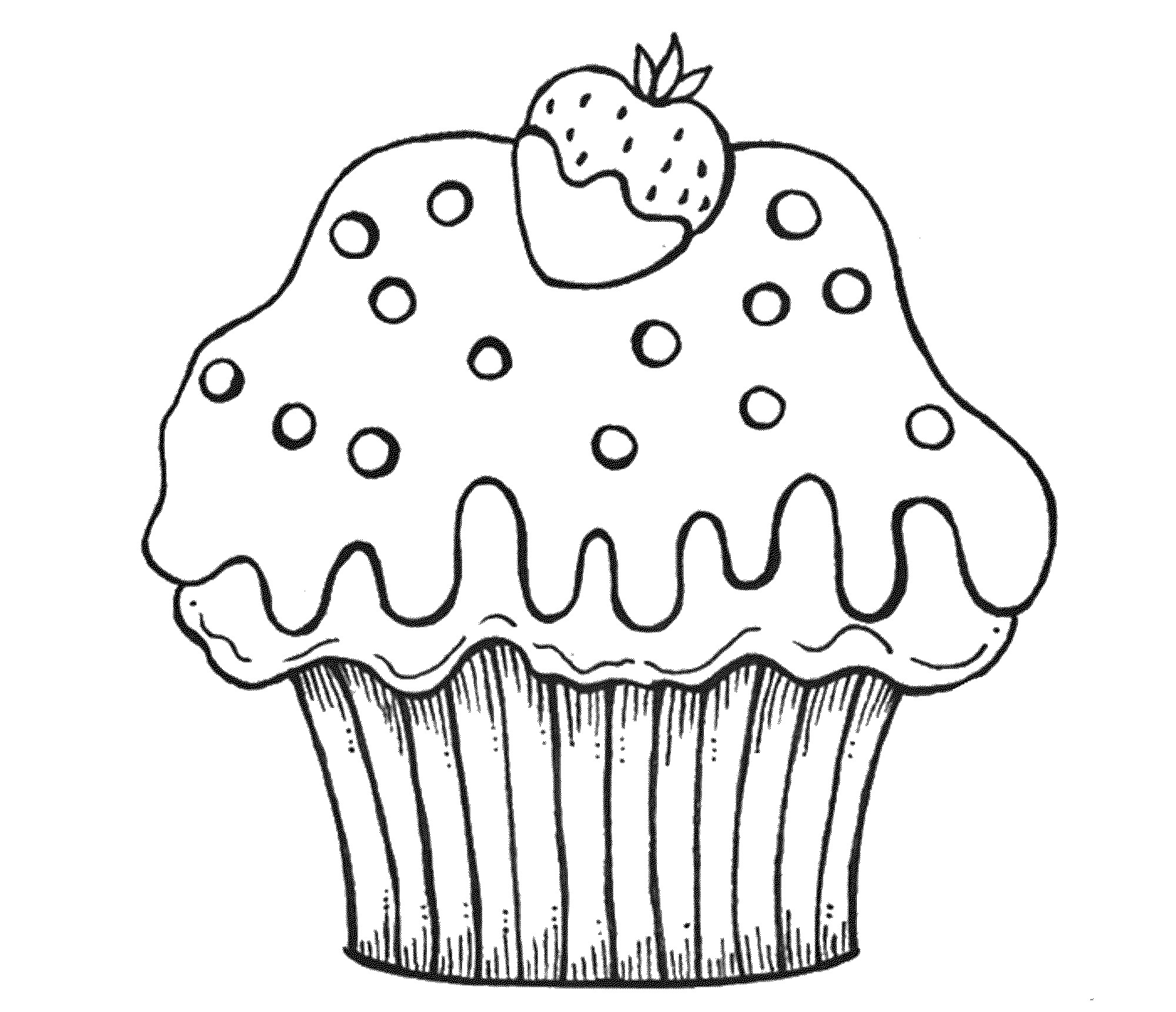 Cute Cupcake Coloring Pages at Free printable