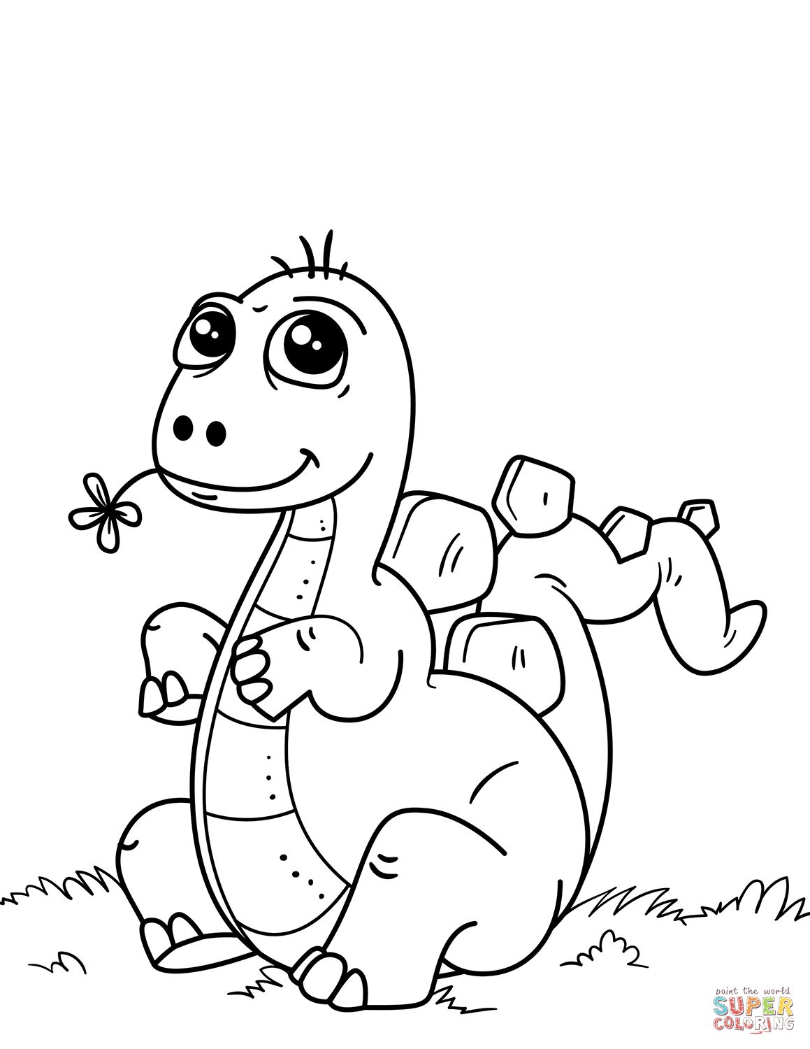 Cute Dinosaur Coloring Pages For Kids at GetColorings.com | Free