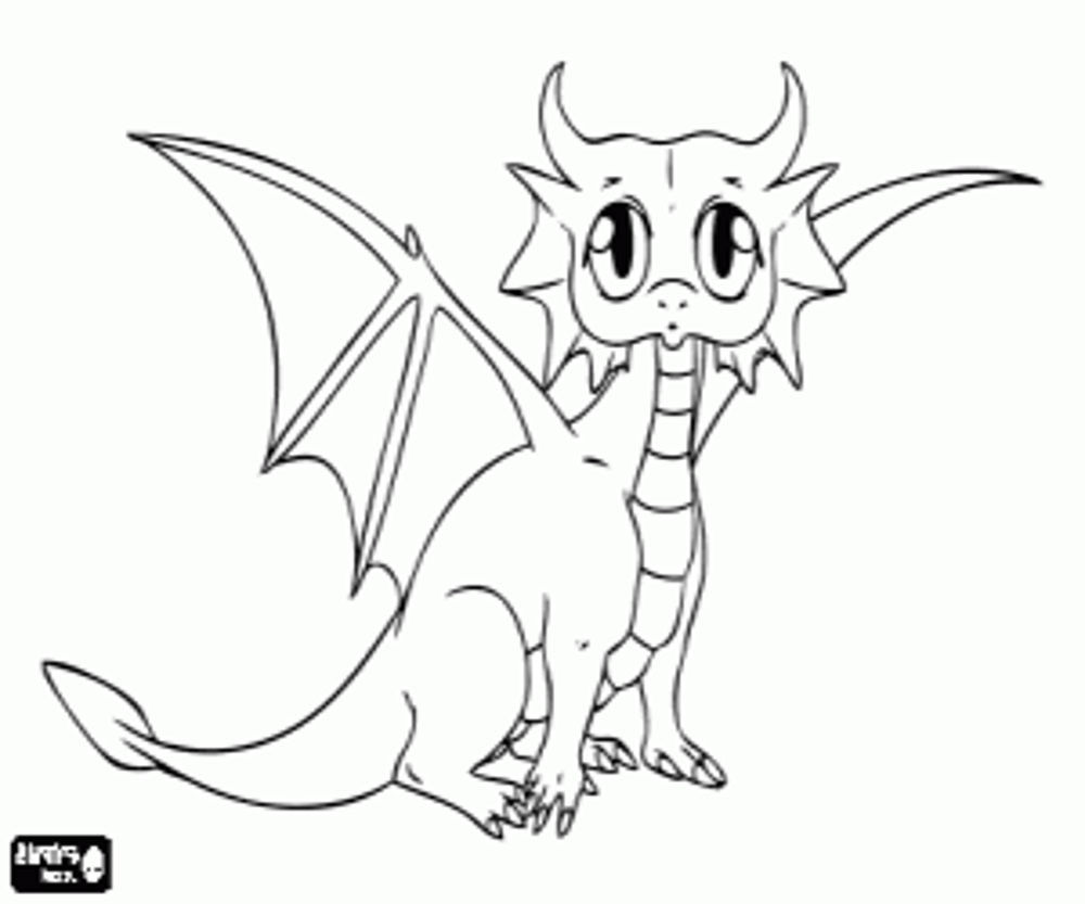 coloring pages of colorful cute dragons
