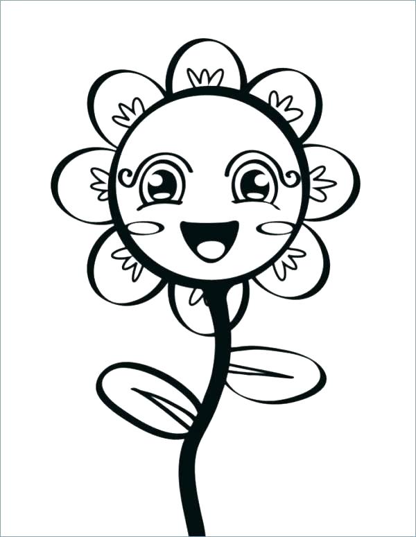 Cute Flower Coloring Pages Free