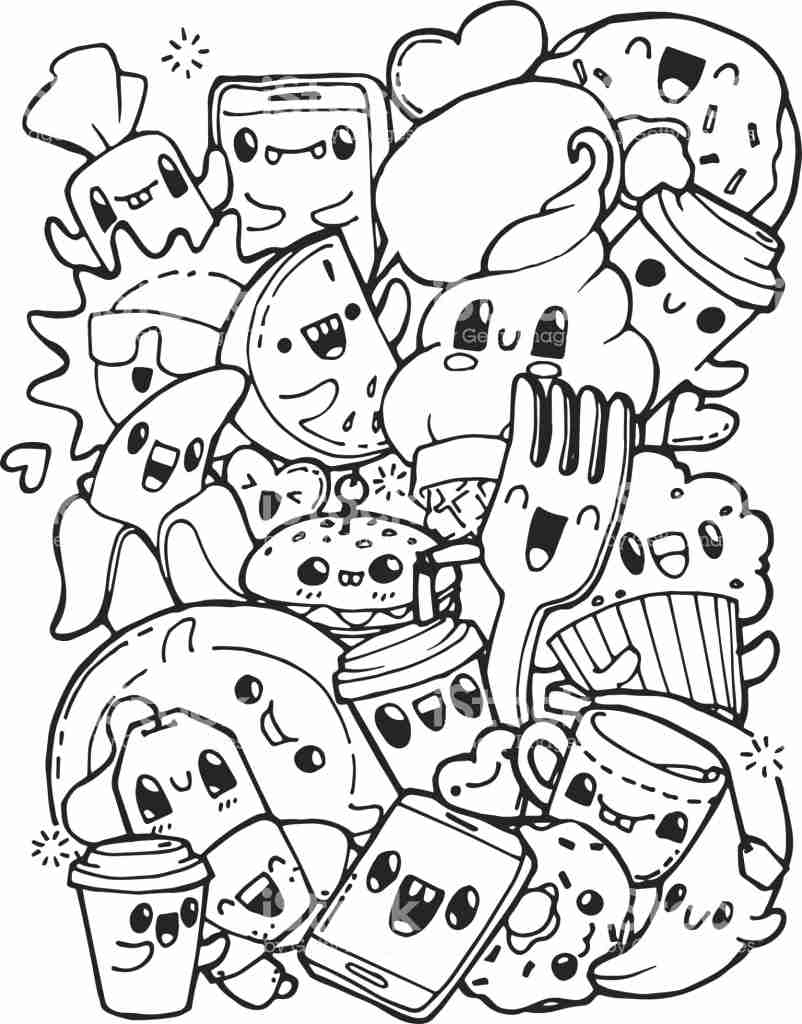 Printable Cute Food Coloring Pages