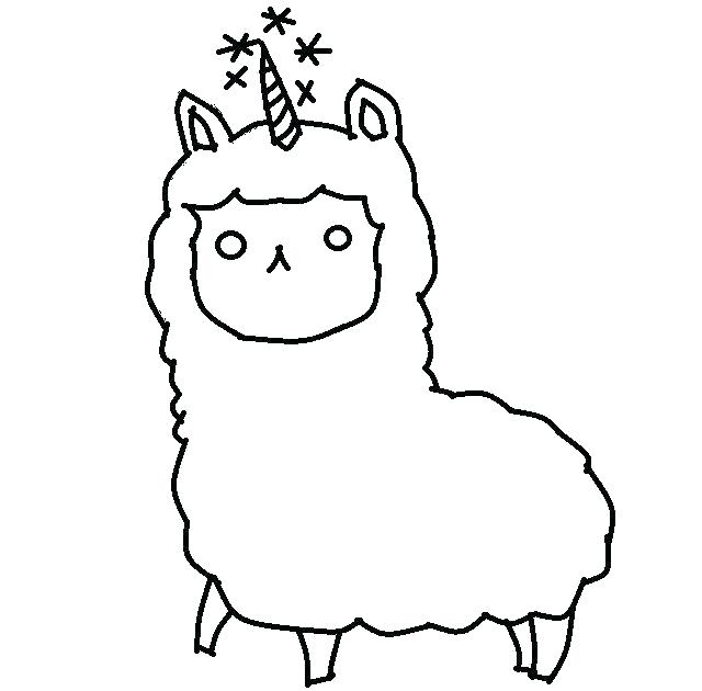 Cute Printable Llama Coloring Page