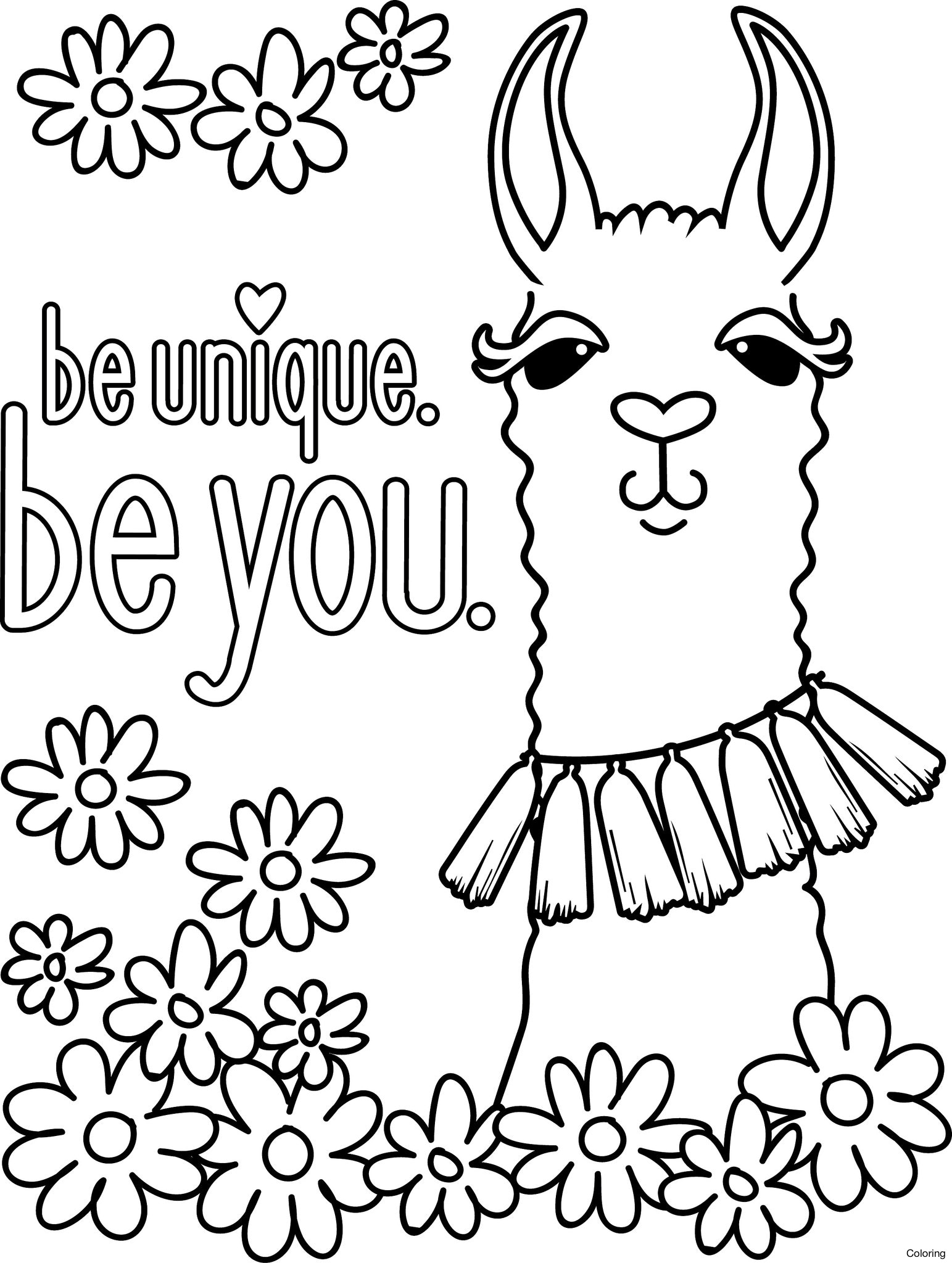 Cute Llama Coloring Pages at Free printable