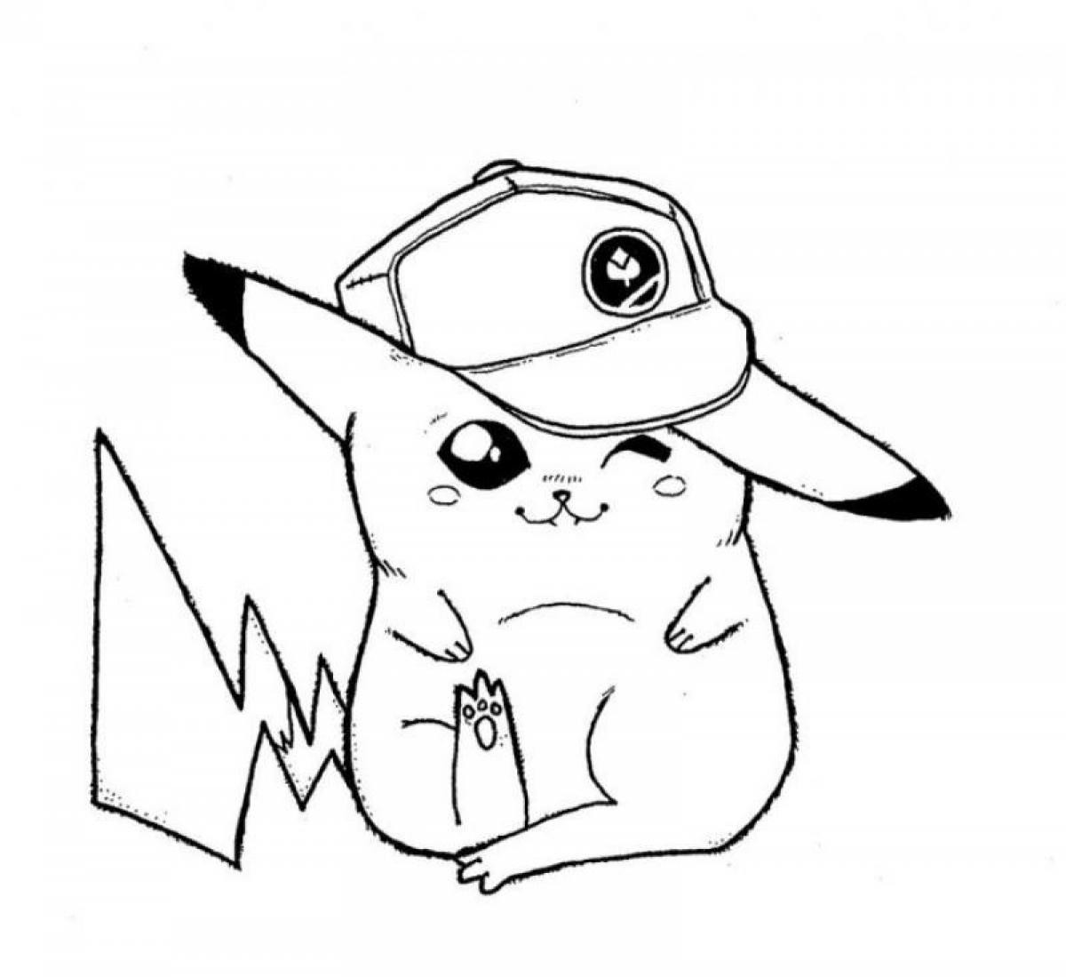 Cute Pikachu Coloring Pages at Free