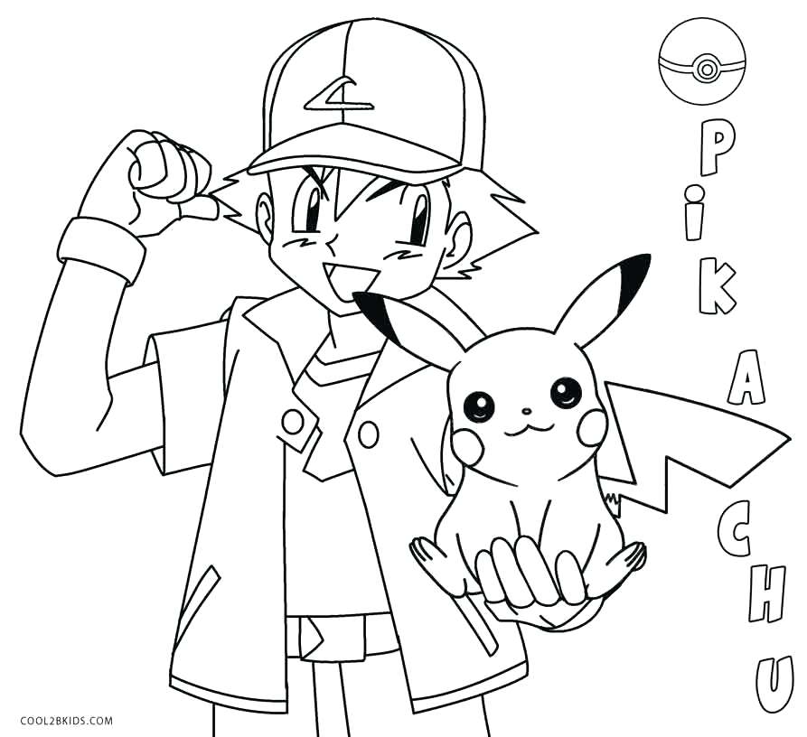 Cute Pikachu Coloring Pages at Free