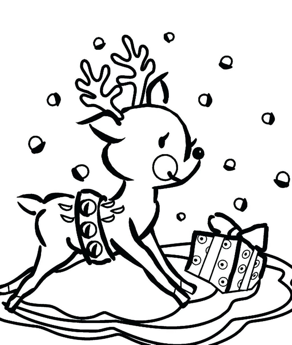 Cute Reindeer Coloring Pages at Free printable