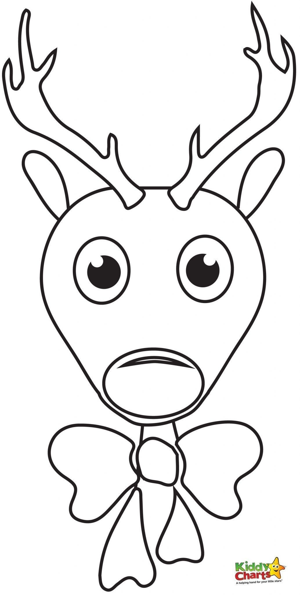 reindeer rudolph coloring nosed christmas cute face nose printable head preschool printables colouring sheets sheet santa drawing cartoon kiddycharts itl