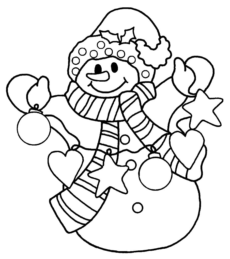 Cute Snowman Coloring Pages at Free
