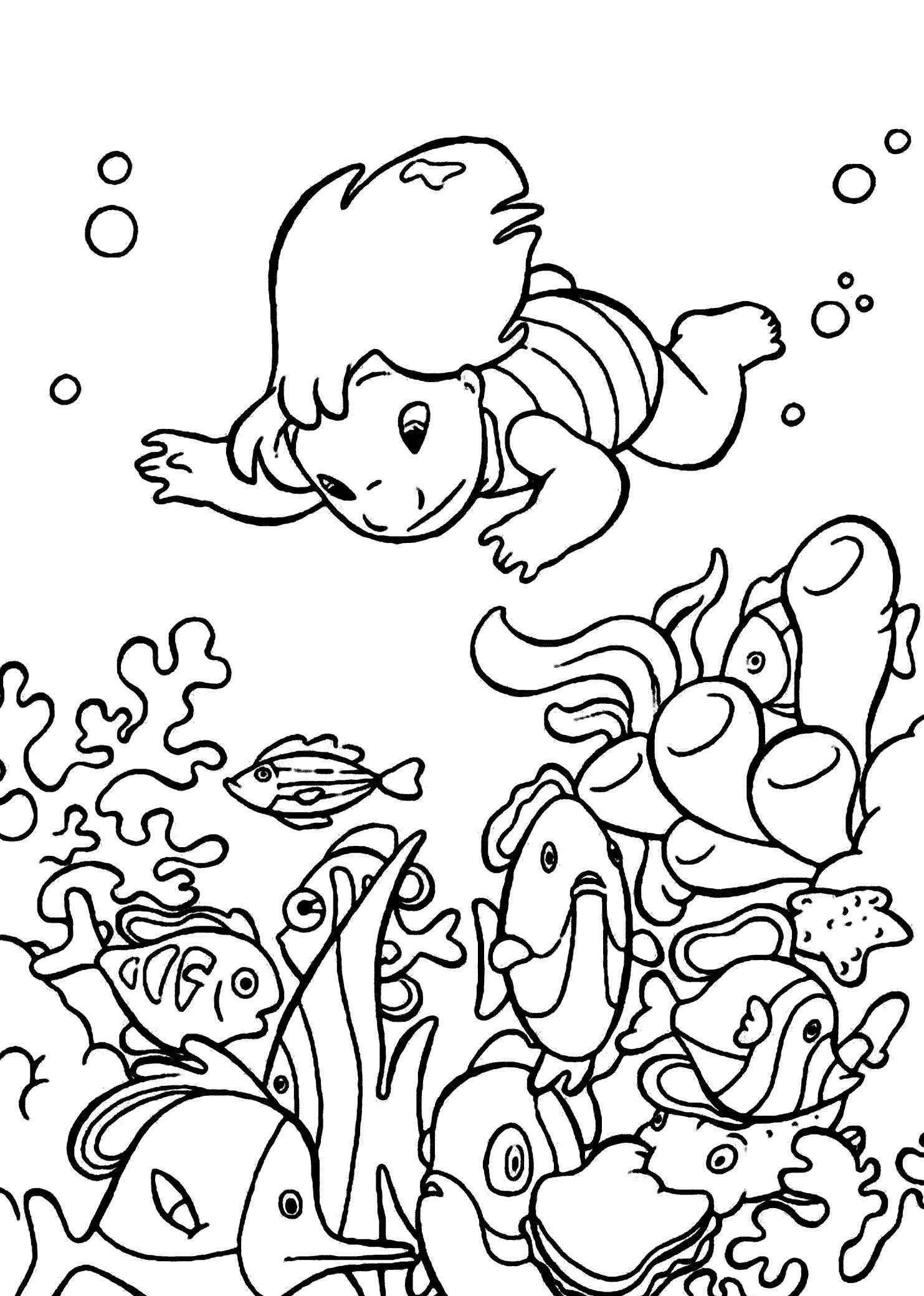 coloring stitch cute underwater scene colouring printable lilo ocean realistic clipart template getcolorings popular library coloringhome creatures