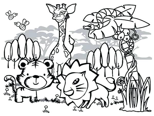 Cute Zoo Animals Coloring Pages at GetColorings.com | Free printable