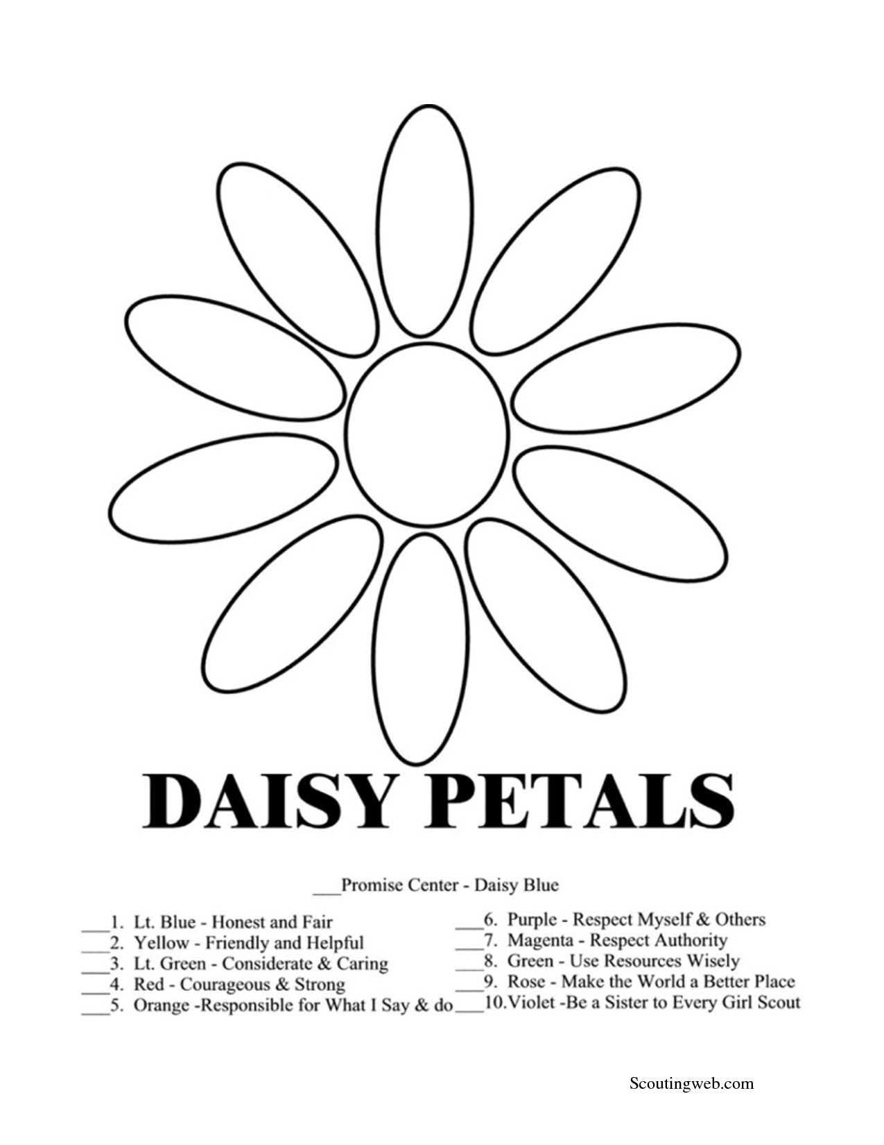 girl scout daisy coloring pages