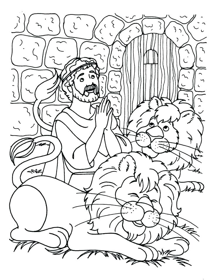 Daniel And The Lions Den Coloring Pages Free at Free