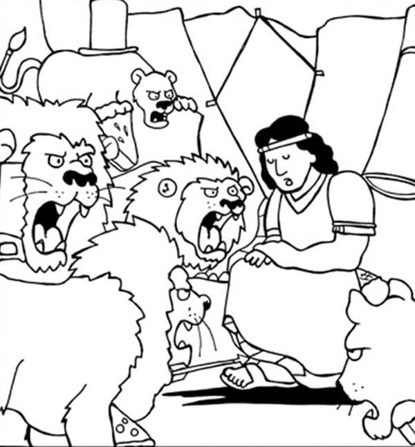 Daniel And The Lions Den Coloring Pages Free at GetColorings.com | Free