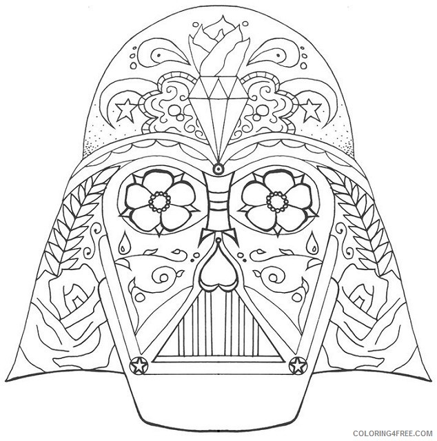 Darth Vader Mask Printable Sketch Coloring Page