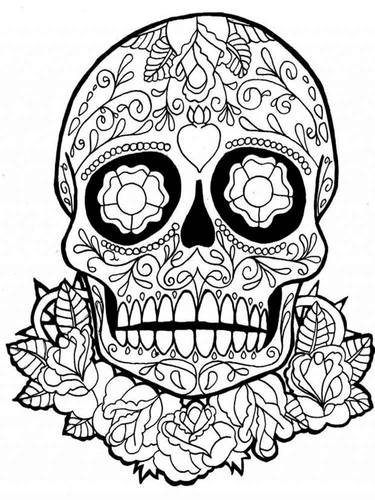 Day Of The Dead Coloring Pages For Adults at Free