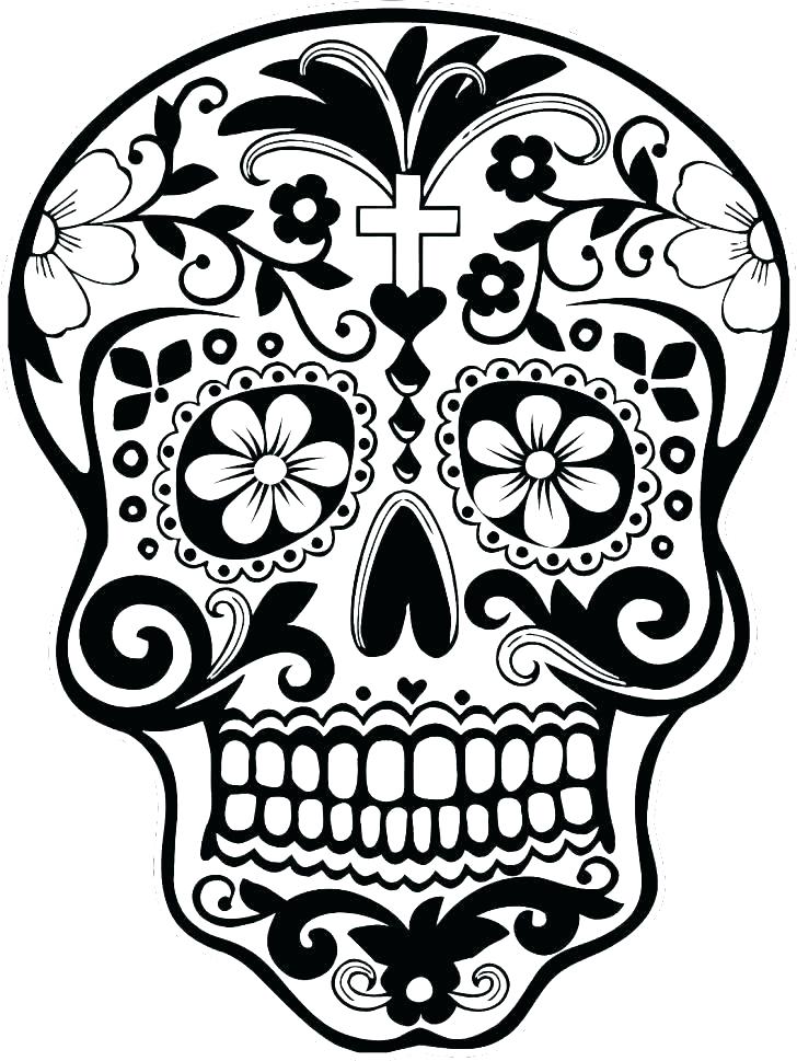 Day Of The Dead Coloring Pages For Kids at Free