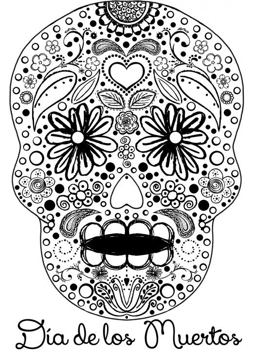 Day Of The Dead Mask Coloring Page At GetColorings.com | Free Printable ...