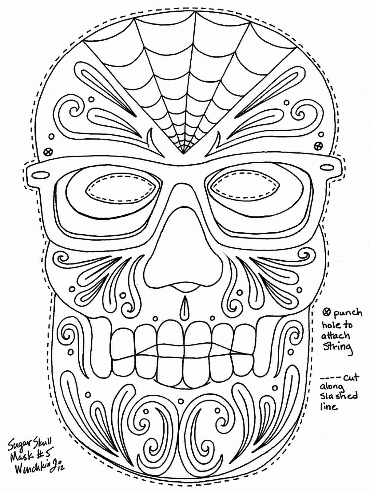 Day Of The Dead Mask Coloring Page At GetColorings Free Printable