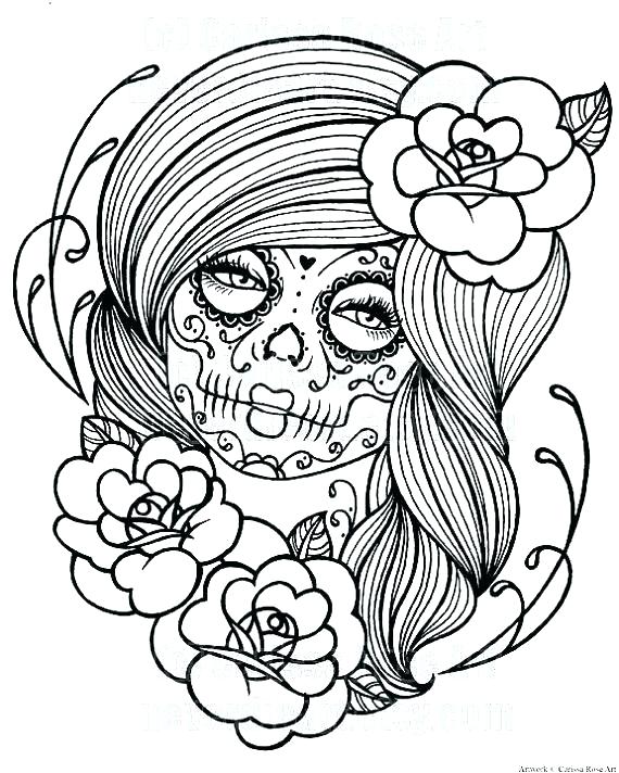 Day Of The Dead Skull Coloring Pages Printable At Free Printable Colorings 6424