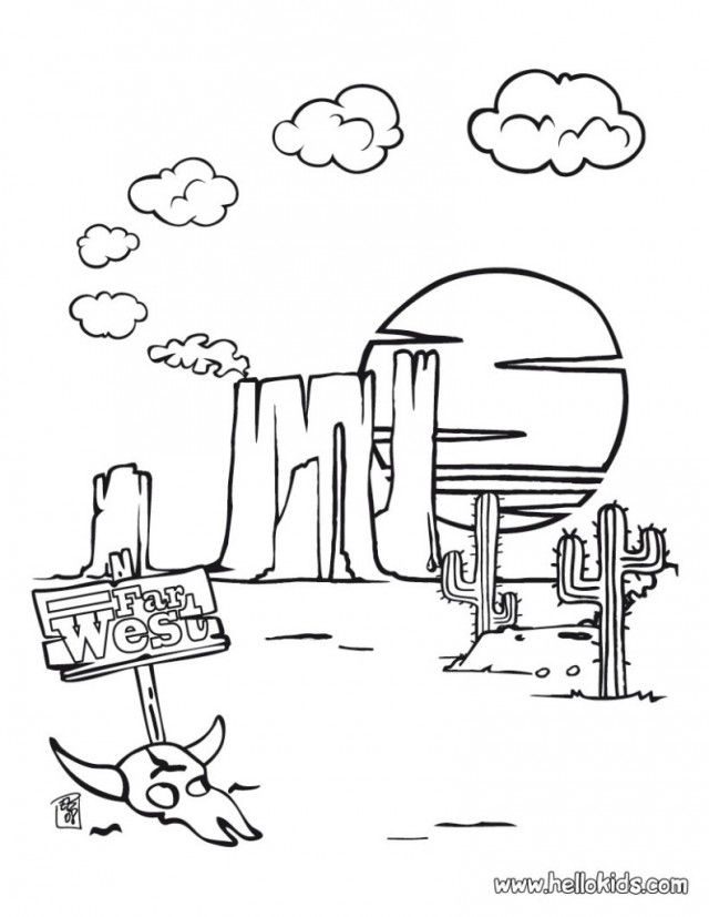 Desert Landscape Coloring Pages At Getcolorings.com | Free Printable