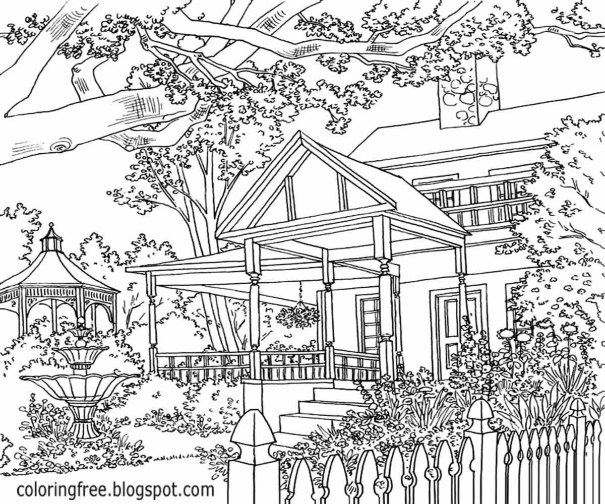 Detailed Landscape Coloring Pages For Adults at GetColorings com Free