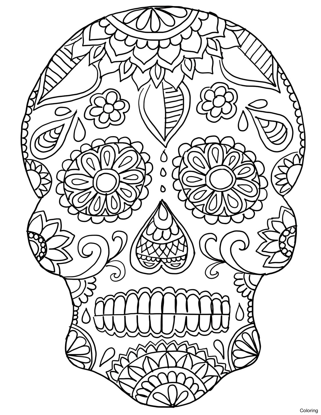 dia de los muertos skull drawings