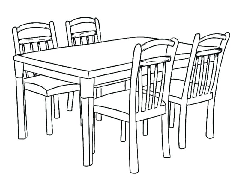 Dining Table Coloring Pages at Free printable