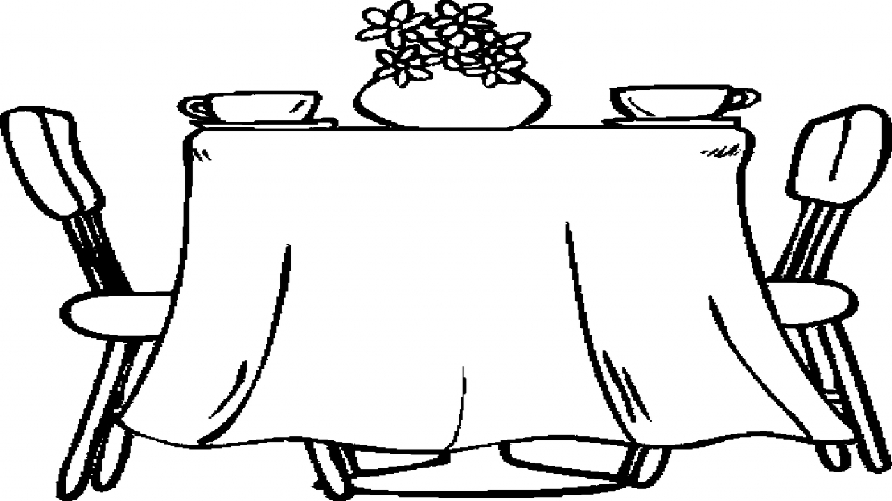 kitchen table coloring page