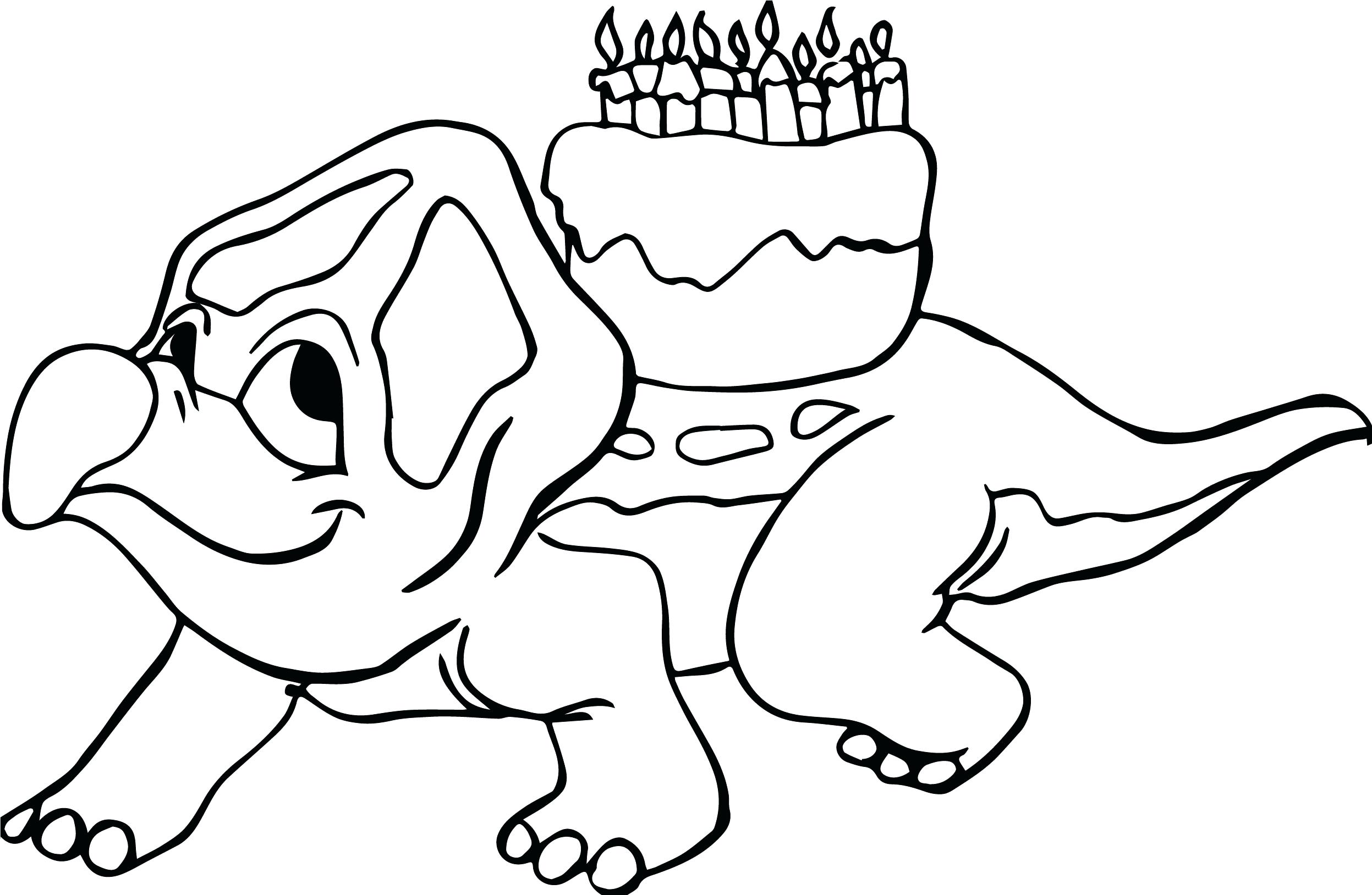 Раскраска день рождение динозаврика