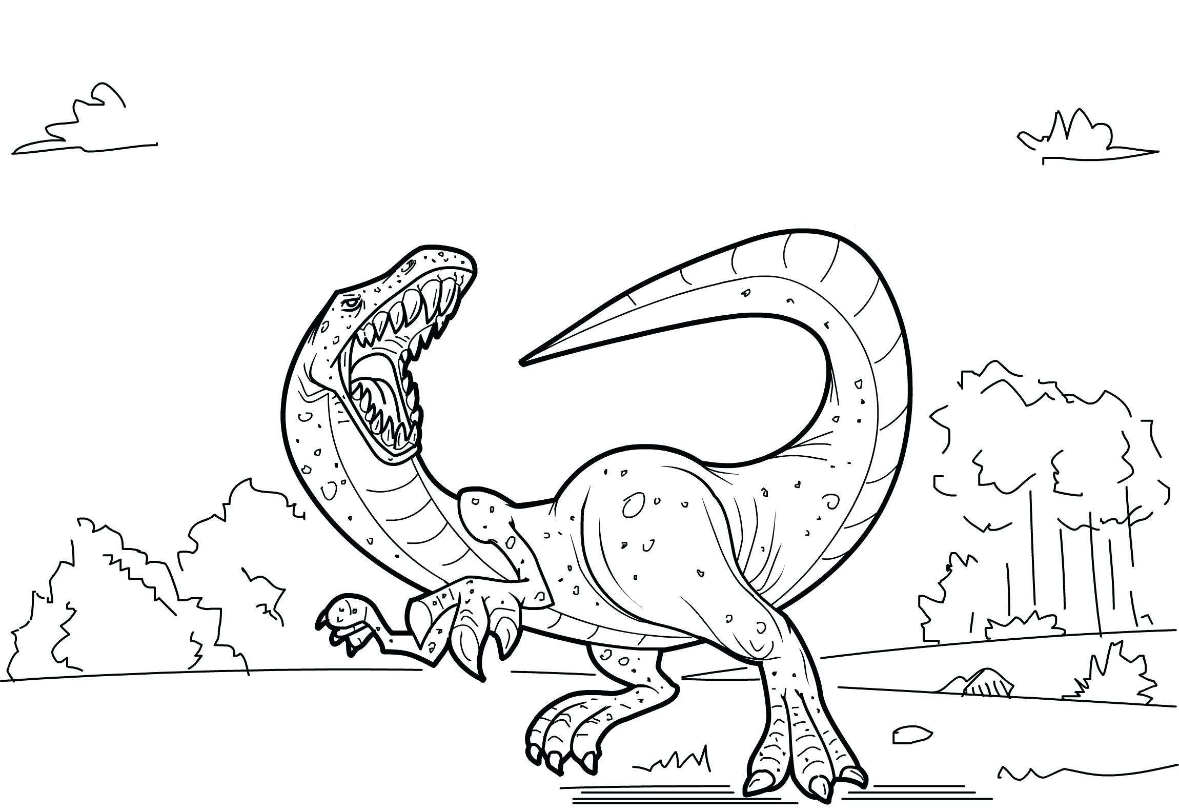 Printable Coloring Dinosaur Colouring Pages Pdf Deeper 