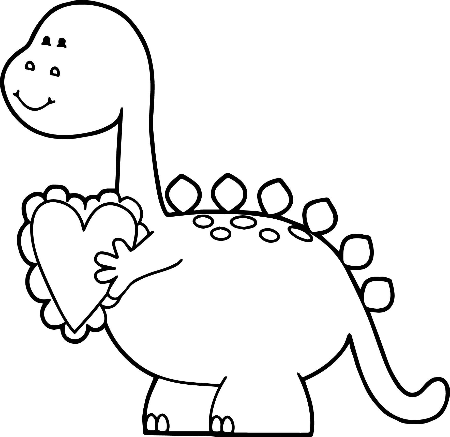 Dinosaur Valentine Coloring Pages at Free printable