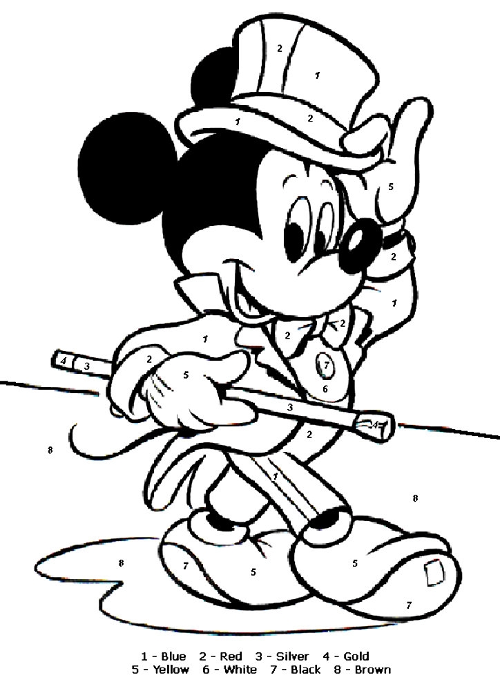 Disney Color By Numbers Coloring Pages at