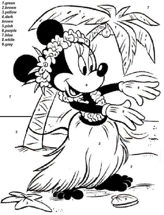 Disney Color By Numbers Coloring Pages at Free