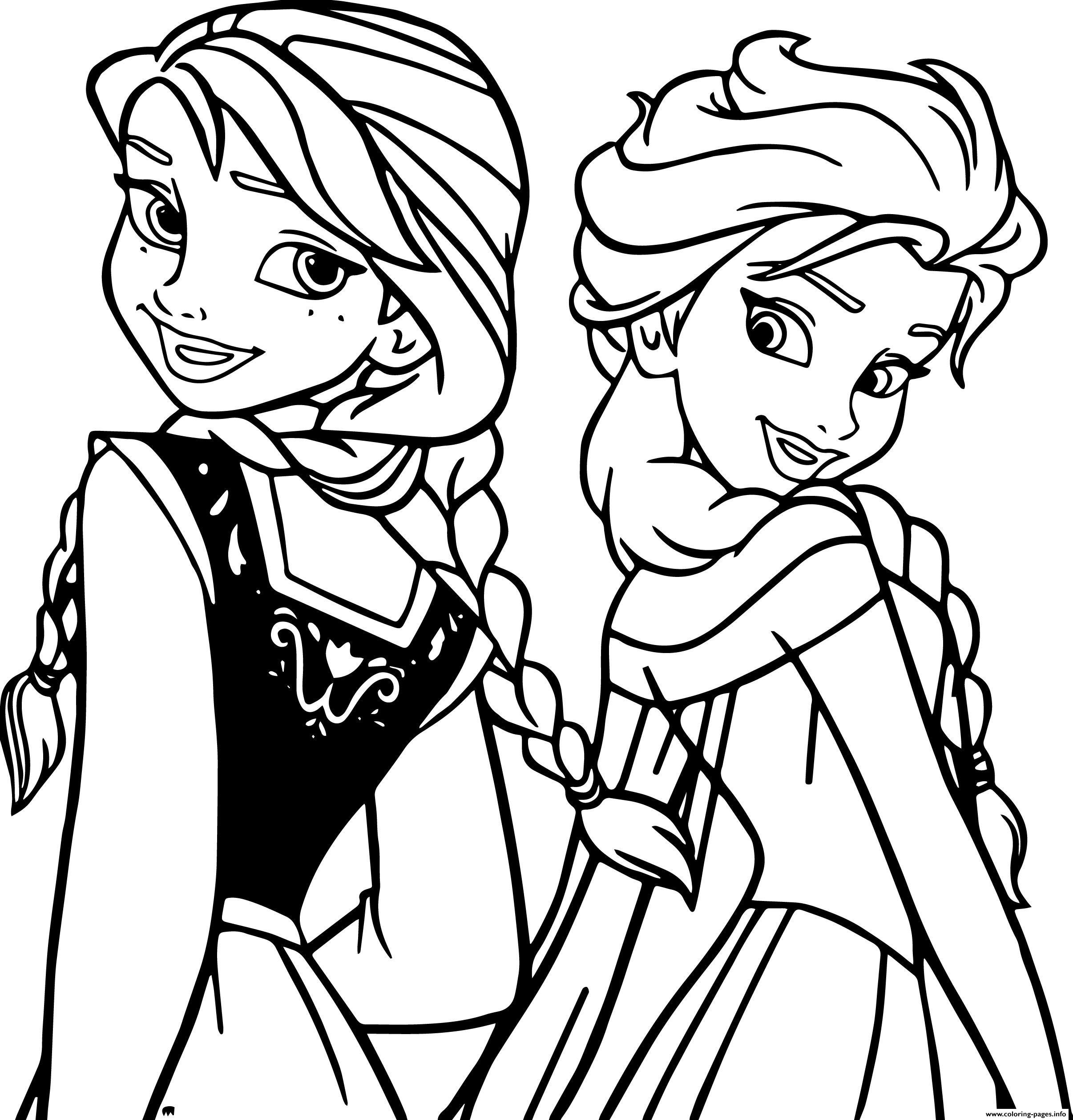 2412x2516 Elsa Anna Disney Frozen Coloring Pages Printable At And Wagashiya