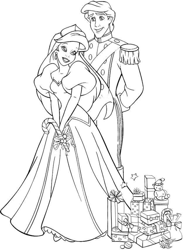 Disney Princess Ariel And Eric Coloring Pages At